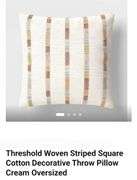 (2) Oversized Threshold Woven Striped Square Pillows