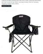 Coleman Portable Camping Chair with 4-Can Cooler, Cushioned Seat & Back with Side Pockets & Cup Holder, Carry Bag Included, Great for Camping, Tailgating, Firepits, Patio, & More