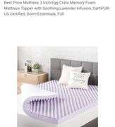 Best Price Mattress 3 Inch Egg Crate Memory Foam Mattress Topper with Soothing Lavender Infusion, CertiPUR-US Certified, Dorm Essentials, Full
