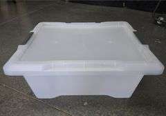 Medium Frosted Latching Storage Box - Brightroom™: Stackable Polypropylene Tote with Lid, 48L Capacity