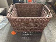 Rectangle Rattan Decorative Basket Dark Brown - Threshold™ designed with Studio McGee: FSC Certified Wicker Storage, Spot Clean