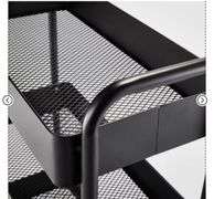 Wide Metal Utility Cart Black - Brightroom™: Rolling Storage Cart with Casters, Fixed Shelves, Universal Storage