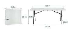 6 Foot Folding Table with Handle and Steel Legs