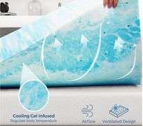 Mattress Topper King, 3 Inch Gel Memory Foam Bed Topper for King Size Bed, CertiPUR-US Certified, Blue