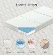 Read! 4 inch Trifold Mattress Topper with Washable Cover and Storage Bag, Non-Slip Bottom, CertiPUR-US Certified-TwinXL Size (80" x 38" x 4")