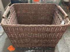 Rectangle Rattan Decorative Basket Dark Brown - Threshold™ designed with Studio McGee: FSC Certified Wicker Storage, Spot Clean