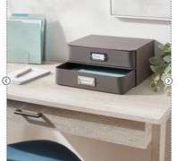 2 Drawer Decorative Fabric Box Charcoal - Brightroom: Rectangle, Paper & Polyester, Spot Clean, 6"x10"x13" AND Medium Decorative Fabric Box Charcoal - Brightroom™: Rectangle Storage, 7" H x 13" D x 10