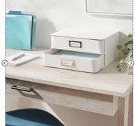 2 Drawer Decorative Fabric Box Ivory - Brightroom™: Rectangle, Off-White, Paper & Polyester, Spot Clean, 6"x10"x13"