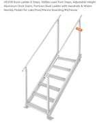 VEVOR Dock Ladder 6 Steps, 500lbs Load Pool Steps, Adjustable Height Aluminum Dock Stairs, Pontoon Boat Ladder with Handrails & Widen Nonslip Pedals for Lake/Pool/Marine Boarding/RV/House