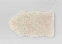 (3) Threshold Faux Fur Pelt Decorative Sofa Throw Blanket Midweight Accent Ivory