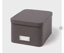 2 Drawer Decorative Fabric Box Charcoal - Brightroom: Rectangle, Paper & Polyester, Spot Clean, 6"x10"x13" AND Medium Decorative Fabric Box Charcoal - Brightroom™: Rectangle Storage, 7" H x 13" D x 10