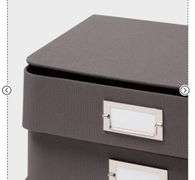 (2) 2 Drawer Decorative Fabric Box Charcoal - Brightroom: Rectangle, Paper & Polyester, Spot Clean, 6"x10"x13"
