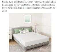 Novilla Twin Size Mattress, 6 Inch Foam Mattress in a Box, Double Side Sleep Twin Mattress for Kids with Breathable Cover for Back & Side Sleeper, Flippable Mattress with Air Zone