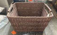Rectangle Rattan Decorative Basket Dark Brown - Threshold™ designed with Studio McGee: FSC Certified Wicker Storage, Spot Clean