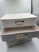 2 Drawer Decorative Fabric Box Ivory - Brightroom™: Rectangle, Off-White, Paper & Polyester, Spot Clean, 6"x10"x13"