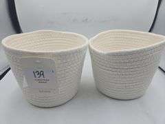 (2) Decorative Coiled Rope Baskets