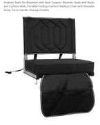 Stadium Seats for Bleachers with Back Support, Bleacher Seats with Backs and Cushion Wide, Portable Folding Comfort Stadium Chair with Shoulder Strap, Carry Handle, Storage Pockets 2pk