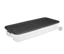 Sterilite 74qt Ultra Clear Under Bed Latch Box Clear Base Flat Gray Lid and Latches: Portable Storage, Stackable, Plastic