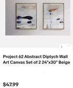 Project 62 Abstract Diptych Wall Art Canvas Set of 2 24"x30" Beige