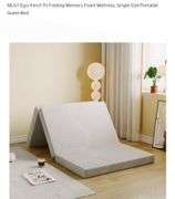 MLILY Ego 4 inch Tri Folding Memory Foam Mattress, Single Size Portable Guest Bed