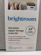 Set of 2 Zipper Fabric Storage Cubes Gray - Brightroom™