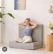 MLILY Ego 4 inch Tri Folding Memory Foam Mattress, Single Size Portable Guest Bed