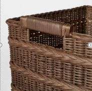 Rectangle Rattan Decorative Basket Dark Brown - Threshold™ designed with Studio McGee: FSC Certified Wicker Storage, Spot Clean