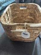 Brightroom Stainless steel trash can (3.1 gallon) and threshold woven basket (15x14)