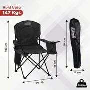 Coleman Portable Camping Chair with 4-Can Cooler, Cushioned Seat & Back with Side Pockets & Cup Holder, Carry Bag Included, Great for Camping, Tailgating, Firepits, Patio, & More