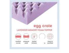 Best Price Mattress 3 Inch Egg Crate Memory Foam Mattress Topper with Soothing Lavender Infusion, CertiPUR-US Certified, Dorm Essentials, Full