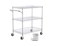VEVOR 3-Tier Utility Cart Rolling Cart on Wheels 30"x18"x32.4" 661 LBS 6 Hooks