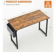 Computer Desk with Storage Bag and Headphone Hook, 31 in Small Home Office Writing Study Desk Modern Simple Style PC Table for Youth Student Adult, 30 Inches Rustic
