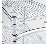 3 Tier Metal Utility Cart Chrome - Brightroom™: Rolling Kitchen Storage with Adjustable Shelves, Steel, 32.38" Height