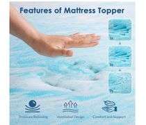 Mattress Topper Full, 3 Inch Gel Memory Foam Bed Topper for Full Size Bed, Blue