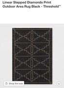 Linear Stepped Diamonds Print Outdoor Area Rug Black - Threshold 5'x7'