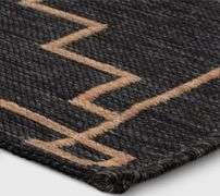Linear Stepped Diamonds Print Outdoor Area Rug Black - Threshold 5'x7'