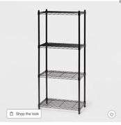 4 Tier Wire Shelving Black - Brightroom™: Steel Utility Storage, Adjustable Feet & Shelves, 350 lb Capacity, 54" Height
