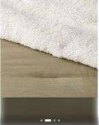 Threshold Full/Queen Cozy Faux Shearling Comforter and Sham Set, Green