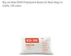 Big Joe Bean Refill Polystyrene Beans for Bean Bags or Crafts, 100 Liters