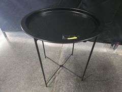 Garden 4 you End Table Outdoor Side Table, Small Patio Table Metal Side Table, Round Folding Side Table, for Outdoor and Living Room,Black