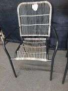 2pc Latigo Stackable Patio Chair Gray - Threshold