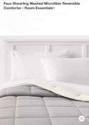 (3) Room Essentials Twin/XL Comforters(White, Grey, Blue)