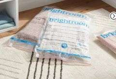 3pc Cube Compression Bags Set Clear - Brightroom™: Vacuum Seal Storage for Clothes & Bedding, Zipper Closure