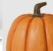 Large Faux Pumpkin Orange with Brown Stem