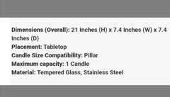 Threshold Metal Portable Lantern Tempered Glass Pillar Candle (Black)