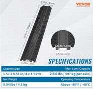 VEVOR 3 PCs Thermoplastic Rubber Drop Over Cable Cover Ramp, 2,000 lbs/axle Load Capacity, Heavy Duty Cable Hose Protector Ramp, Floor Cord Cover for High Walking Traffic Areas Home Office Warehouse