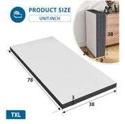 3 inch Folding Mattress Tri Fold Memory Foam Mattress Topper Portable Foldable Mattress Topper with Washable Cover Non-Slip Bottom for Camping, Guest, Floor RV, CertiPUR-US Certified,Twin XL