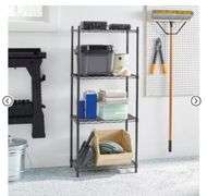 4 Tier Wire Shelving Black - Brightroom™: Steel Utility Storage, Adjustable Feet & Shelves, 350 lb Capacity, 54" Height