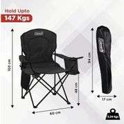 Coleman Portable Camping Chair with 4-Can Cooler, Cushioned Seat & Back with Side Pockets & Cup Holder, Carry Bag Included, Great for Camping, Tailgating, Firepits, Patio, & More