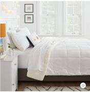 (3) Faux Shearling Washed Microfiber Reversible Comforter - Room Essentials, navy blue, white and grey, see pictures